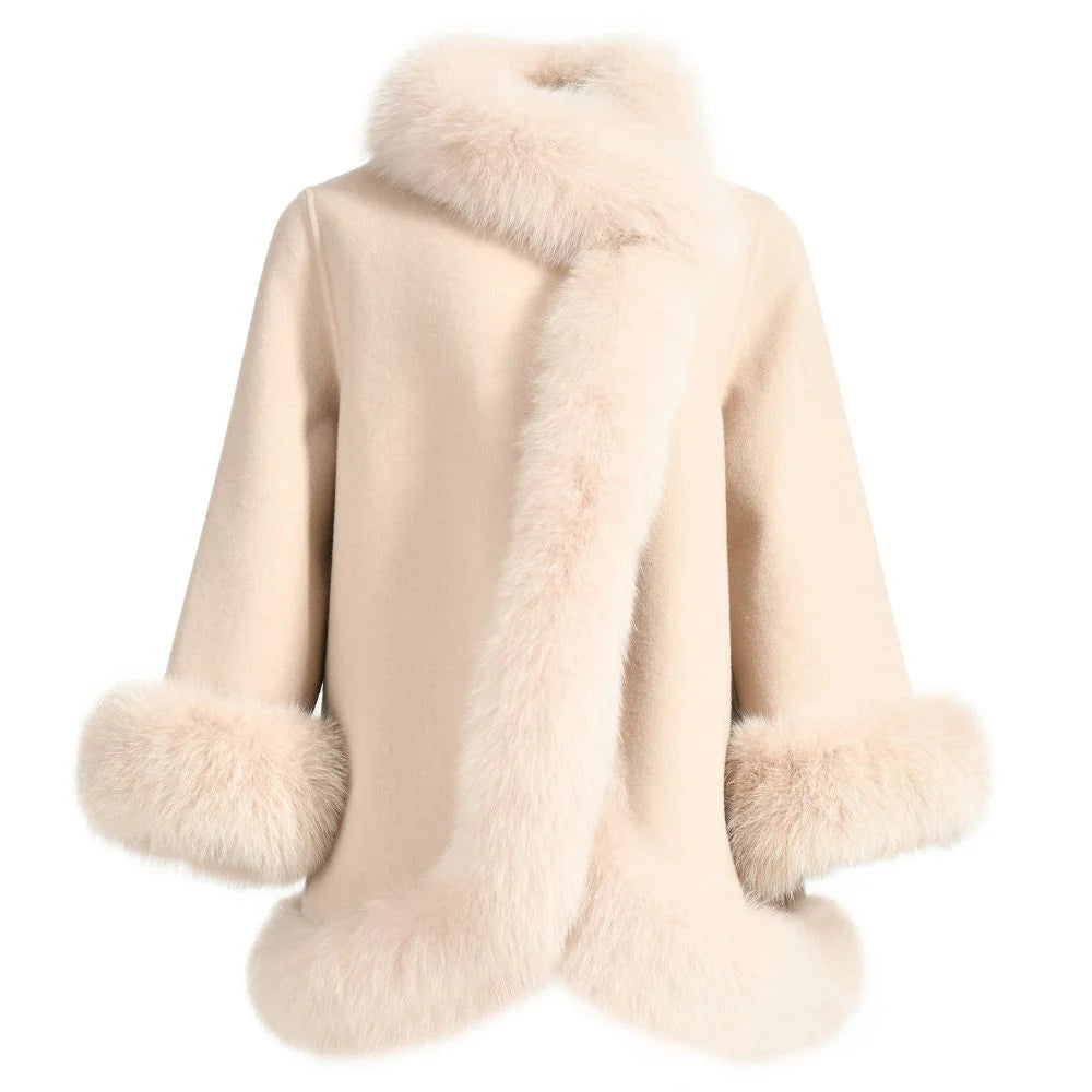 Fur Collar & Cuffs Cashmere Coat